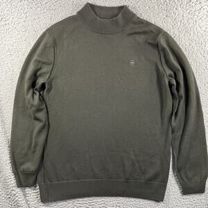 G-Star Raw Premium Core Mock Turtle Knit Sweater Men's Large 100% Merino Wool